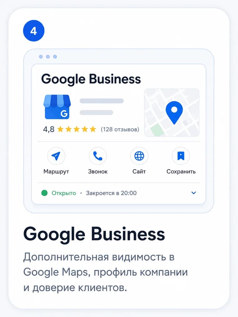 Шаг 4: Google Business Инфографика: шаг 4. Google Business