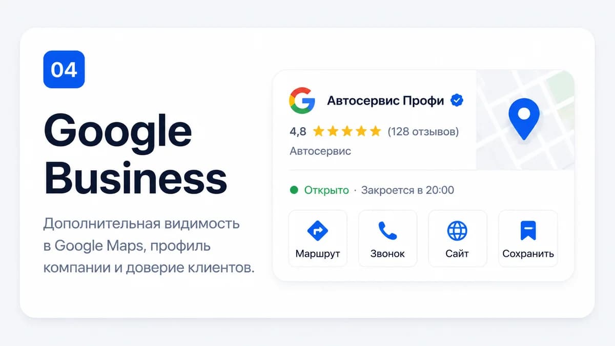 Шаг 4: Google Business Мобильная инфографика: шаг 4. Google Business